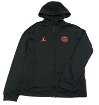 Černá propínací fotbalová mikina Paris Saint Germain s kapucí Nike Jordan
