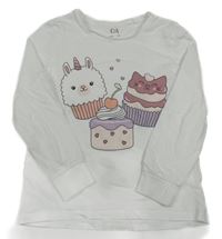 Biele tričko s muffiny C&A