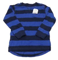 Nové - Tmavomodro-modré pruhované triko Next 