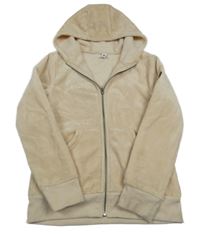 Béžová chlpatá prepínaci mikina s kapucňou Yigga