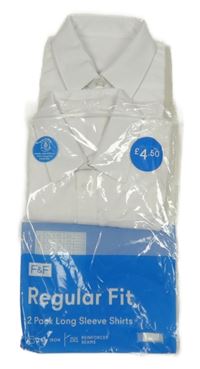 Nové - 2x - Biela regular fit košeľa s dlhymi rukávy F&F