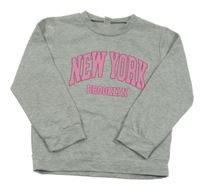 Sivá melírovaná mikina s nápisom