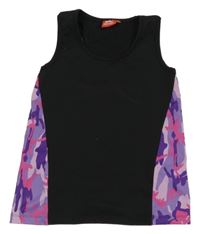 Černo-fialový army sportovní funkční top Slazenger 