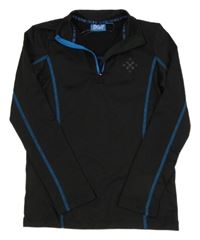 Čierno-modrá športová funkčná mikina s potlačou Crivit