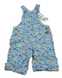 Nové - Světlemodré plátěné lacláče s dinosaury Jojo Maman Bebé 