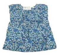 Nové - Tmavomodrá květovaná halenka H&M