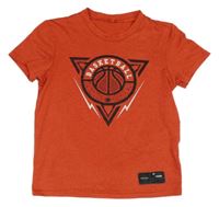 Červené basketbalové tričko s potlačou