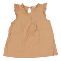 Svetloružový top s madeirovými volániky H&M