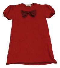 Červené pletené šaty s mašlou H&M