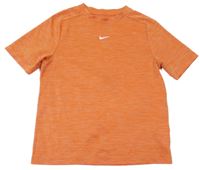 Oranžové melírované športové tričko s logom Nike
