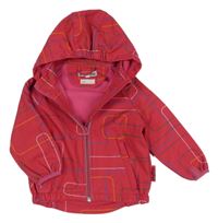 Tmavorůžová vzorovaná softshellová bunda s kapucí Playshoes 