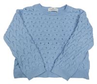 Svetlomodrý vzorovaný crop sveter H&M