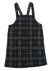 Čierno-strieborné kockované šaty s gombíkmi George