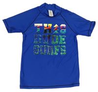 Zafírové UV tričko s nápismi Next