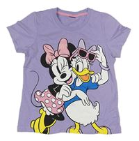 Fialové tričko s Minnie a Daisy 