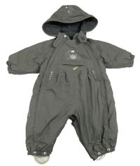 Tmavošedá šusťáková zimní kombinéza s mývaly a odepínací  nkapucí reima