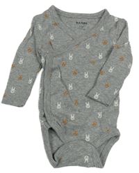 Sivé melírované zavinovací body s medvedíkmi a zajačikmi KIABI