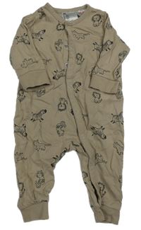 Béžovošedý overal so zvieratkami H&M