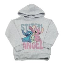 Svetlosivá melírovaná mikina s Stitchem a Angelou a kapucňou PRIMARK
