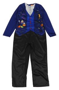 Kostým - Černo-tmavomodro-safírový overal s Mickey Disney
