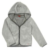 Svetlosivá plyšová bunda s nášivkou a kapucňou S. Oliver