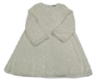 Smetanové sametové flitrové šaty F&F