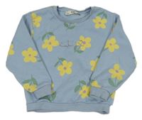 Svetlomodrá mikina s kvietkami a nápisom C&A