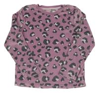 Fialovo-tmavošedo-svetloružová vzorovaná plyšová pyžamová mikina George