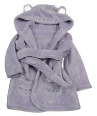 Fialový plyšový župan s kapucí s čumáčkem George