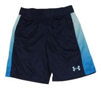 Tmavomodro-světlemodro-modré funkční sportovní kraťasy s logem UNDER ARMOUR