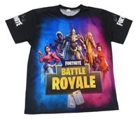 Čierno-modro-ružové tričko s Fortnite
