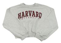 Svetlosivá melírovaná crop mikina s nápisem - Harvard H&M