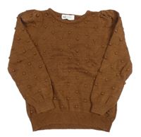 Hnedý 3D bodkovaná ý sveter H&M