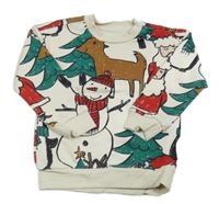 Smotanová mikina so stromky a Santy Nutmeg