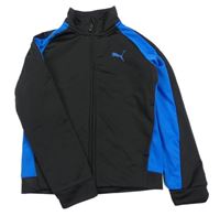 Černo-modrá sportovní propínací mikina s logem Puma