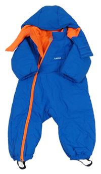 Modrá šusťáková zimní funkční kombinéza s kapucí Wed'ze