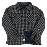 Tmavomodro-šedá kostkovaná zateplená košilová bunda Trespass