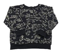 Tmavomodrá mikina so zvířaty a nápismi George