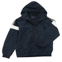 Tmavomodrá šušťáková jarná bunda s kapucňou Next