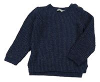 Tmavomodrý melírovaný sveter Primark