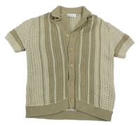 Pískovo-béžový pruhovaný perforovaný prepínaci sveter Next