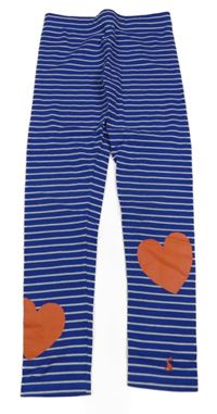 Modro-bílé pruhované legíny se srdíčky Joules