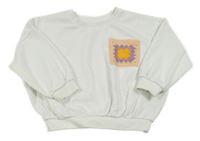 Smetanová oversize mikina s háčkovanou kapsou Matalan