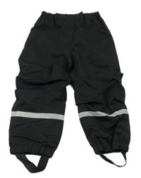Černé šusťákové podšité kalhoty H&M