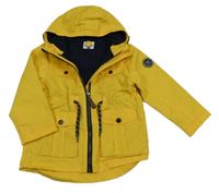 Hořčicová šusťáková jarní bunda s kapucí Topolino