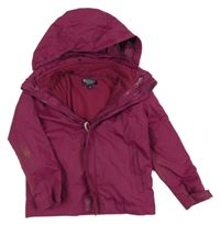 3v1 - Vínová šušťáková funkčná celoroční bunda s kapucňou Mountain Warehouse