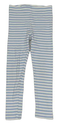 Bielo-modré pruhované rebrované legíny F&F