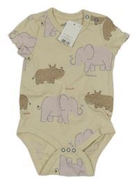 Nové - Béžové body se slony a hrochy Pep&Co