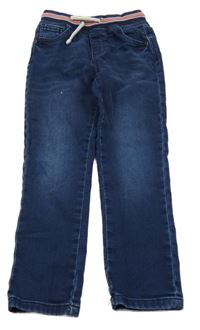 Tmavomodré teplákové rifle s úpletovým pasom M&S