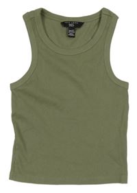 Khaki rebrovaný crop top New Look